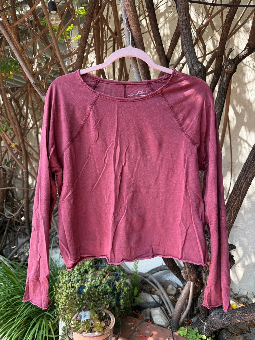 Universal Thread Long-Sleeve Tee in Dusty Rose